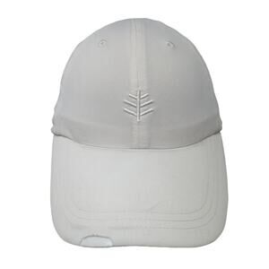 Coolibar Baseball Cap White One Size Adjustable Drawstring Ear Flaps Embroidered